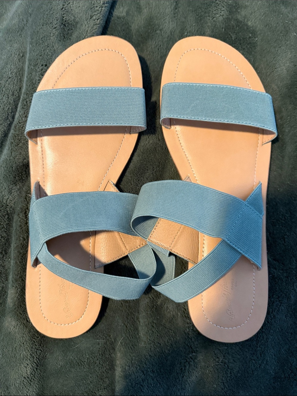 Universal Thread Light Green/Mint elastic slide Women's Sandals